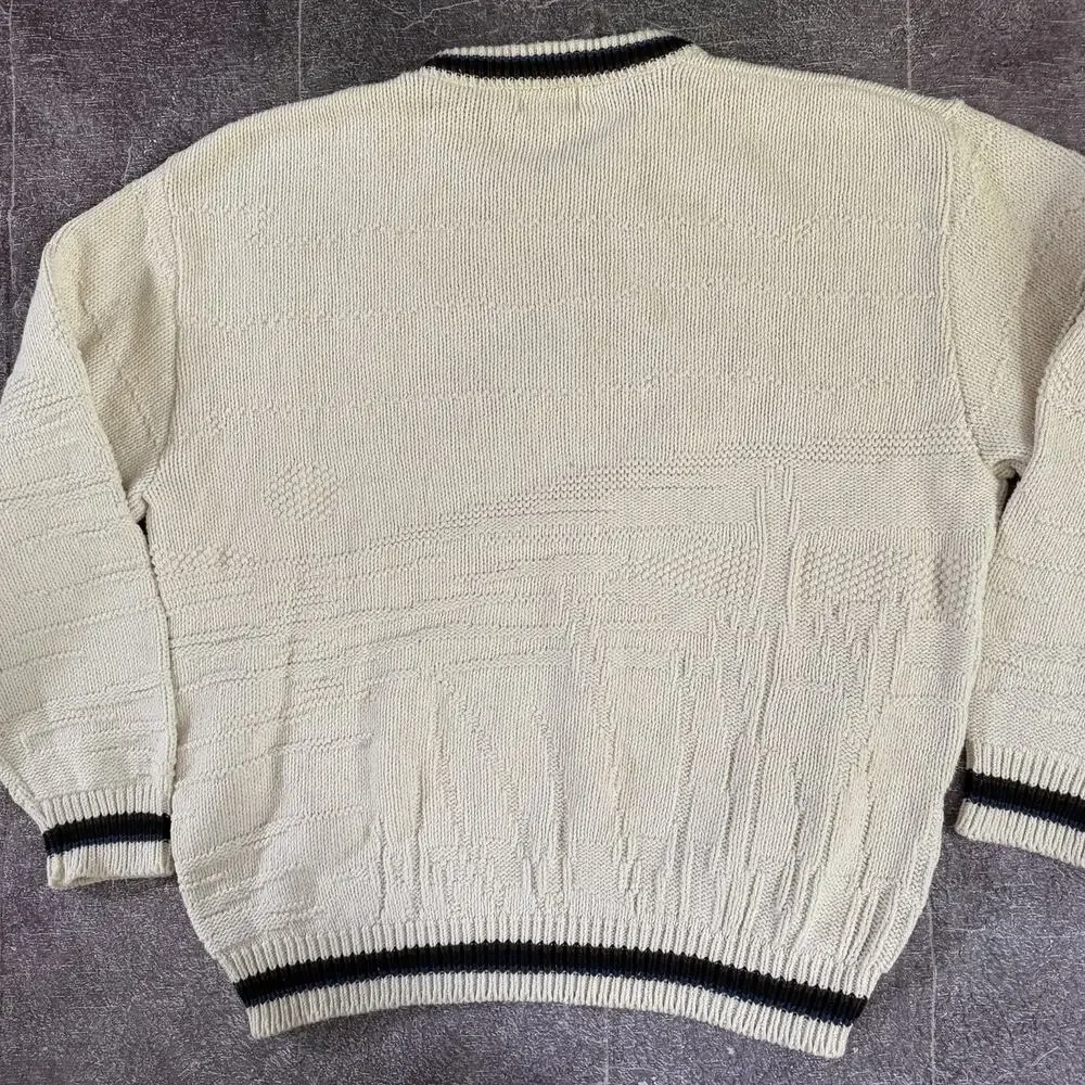Men's Vintage 90's St Johns Bay Black Lab Duck Hunting Ivory Crewneck Sweater XL